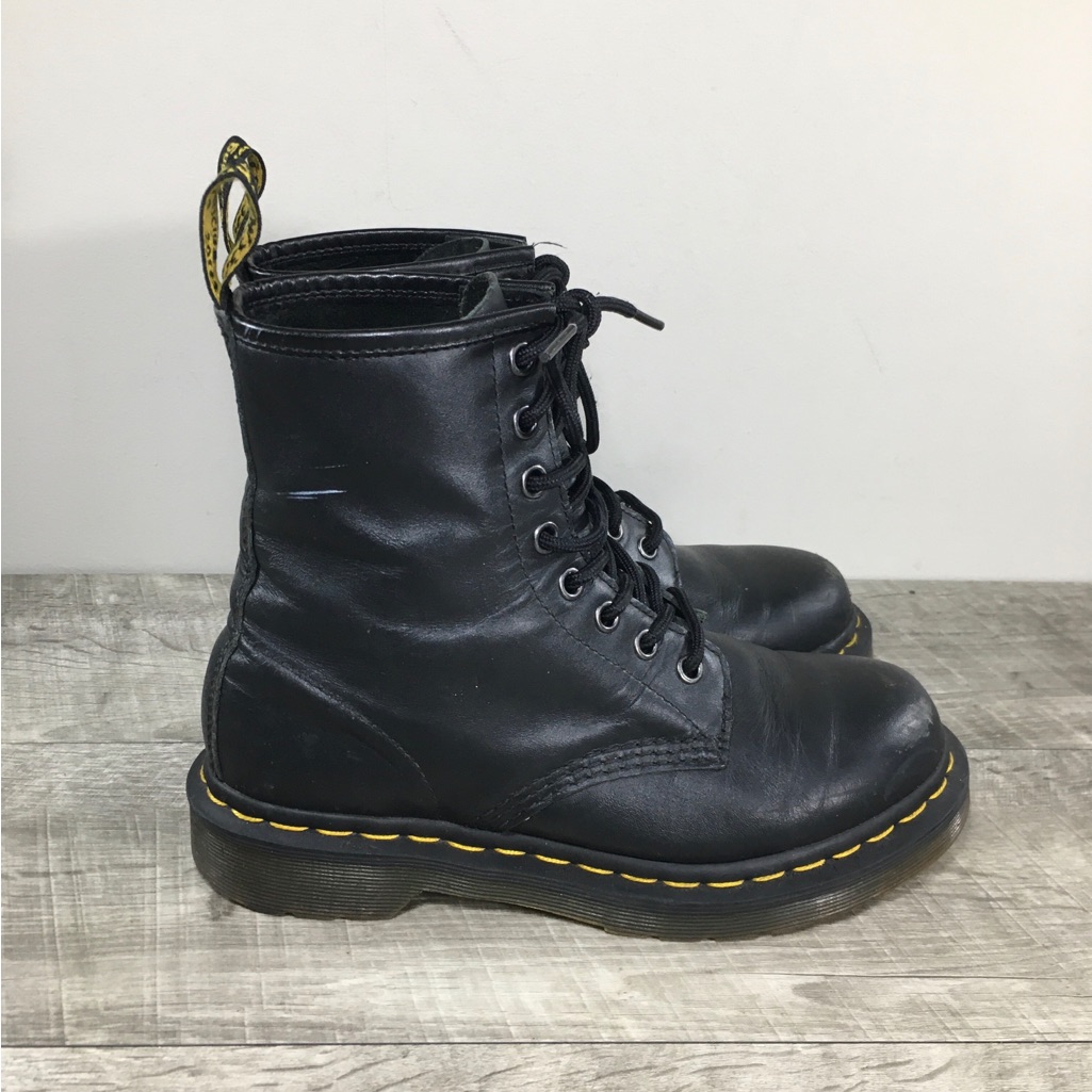 Dr Doc Martens 11821 1460 Smooth Black Leather Combat Women Boots Size Uk 4 Us 6
